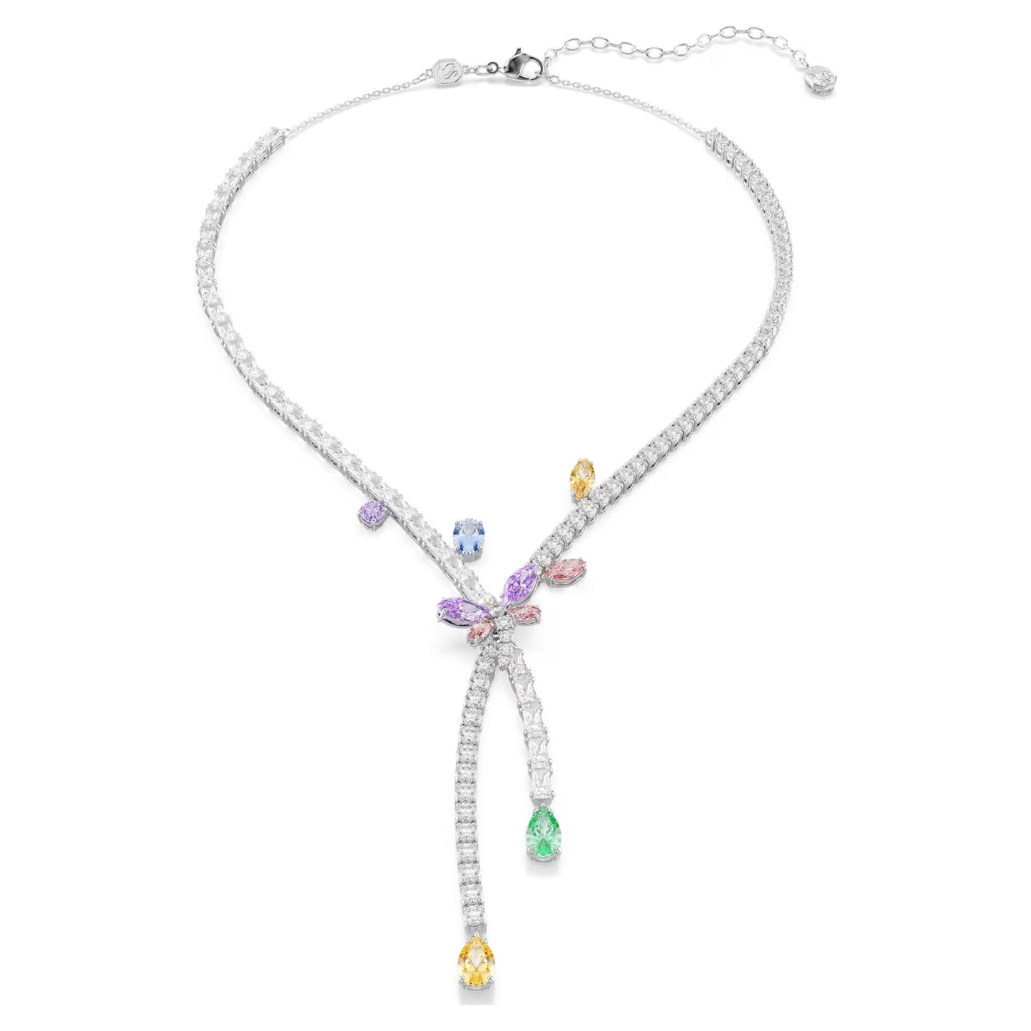 Ariana Grande x Swarovski necklace, Mixed cuts, Dragonfly, Multicolored, Rhodium plated