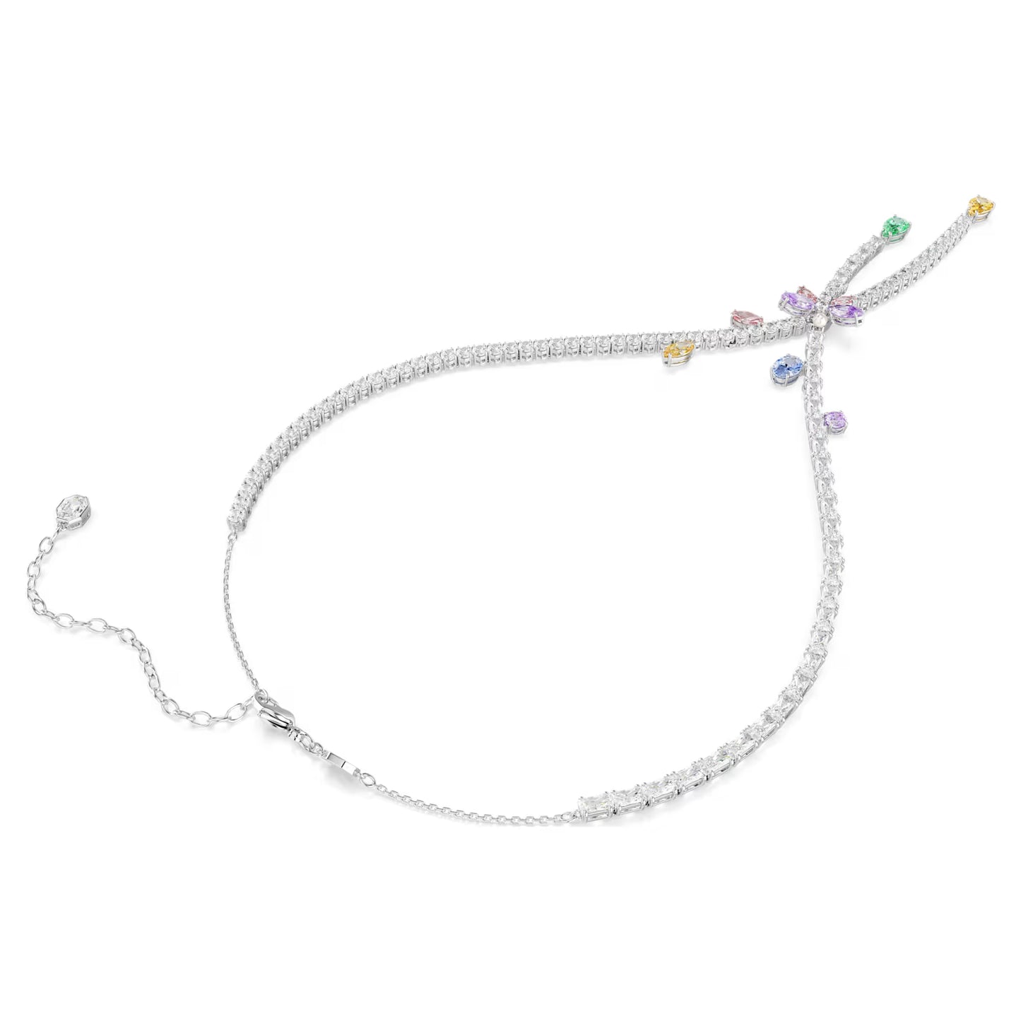 Ariana Grande x Swarovski necklace, Mixed cuts, Dragonfly, Multicolored, Rhodium plated