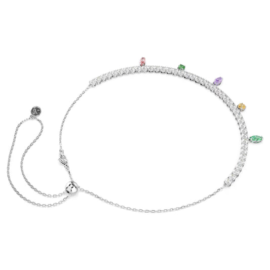 Ariana Grande x Swarovski Tennis necklace, Mixed cuts, Multicolored, Rhodium plated