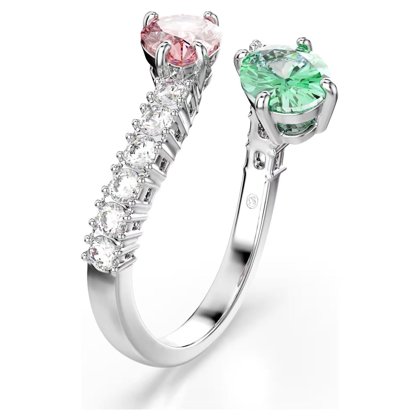 Ariana Grande x Swarovski open ring, Mixed cuts, Multicolored, Rhodium plated