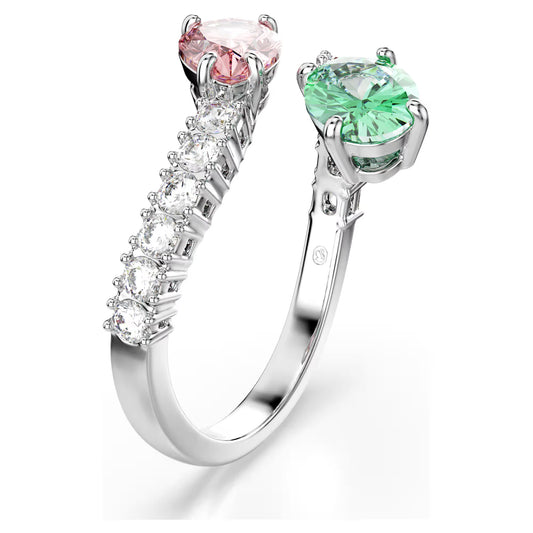 Ariana Grande x Swarovski open ring, Mixed cuts, Multicolored, Rhodium plated