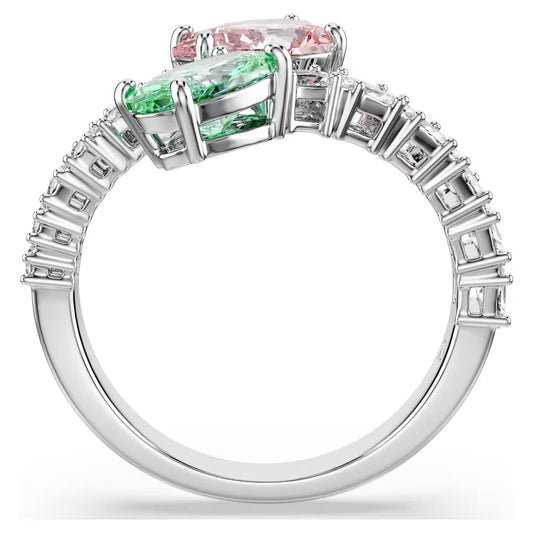 Ariana Grande x Swarovski open ring, Mixed cuts, Multicolored, Rhodium plated