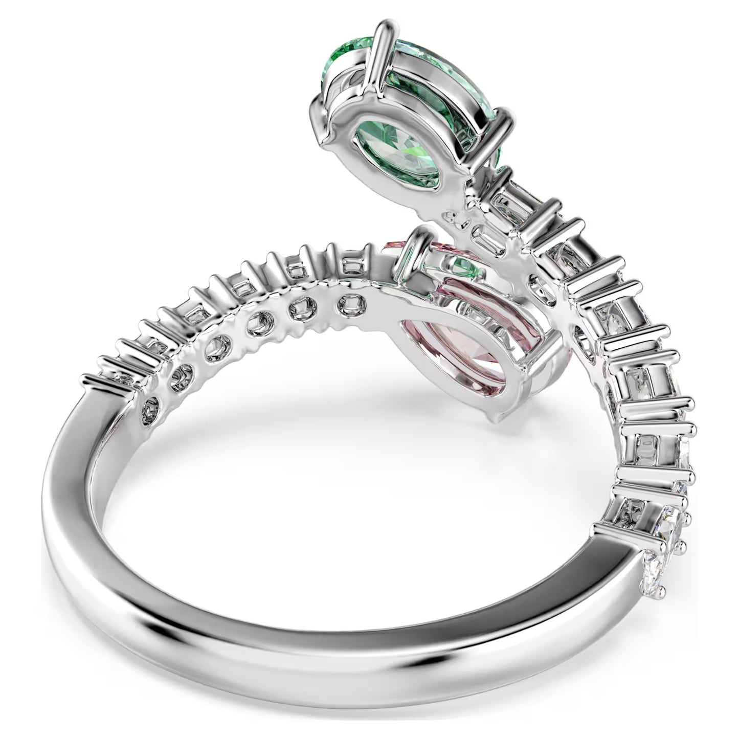 Ariana Grande x Swarovski open ring, Mixed cuts, Multicolored, Rhodium plated