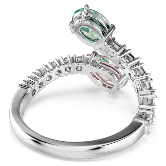 Ariana Grande x Swarovski open ring, Mixed cuts, Multicolored, Rhodium plated