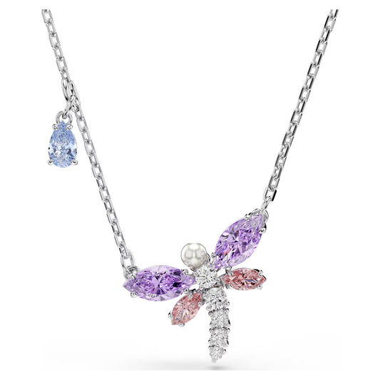 Ariana Grande x Swarovski pendant, Mixed cuts, Dragonfly, Multicolored, Rhodium plated