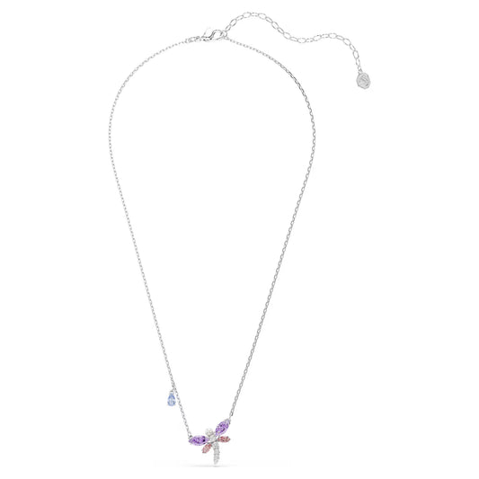 Ariana Grande x Swarovski pendant, Mixed cuts, Dragonfly, Multicolored, Rhodium plated