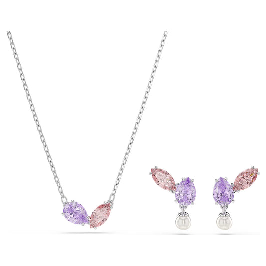 Ariana Grande x Swarovski set, Mixed cuts, Multicolored, Rhodium plated