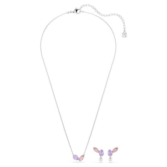 Ariana Grande x Swarovski set, Mixed cuts, Multicolored, Rhodium plated