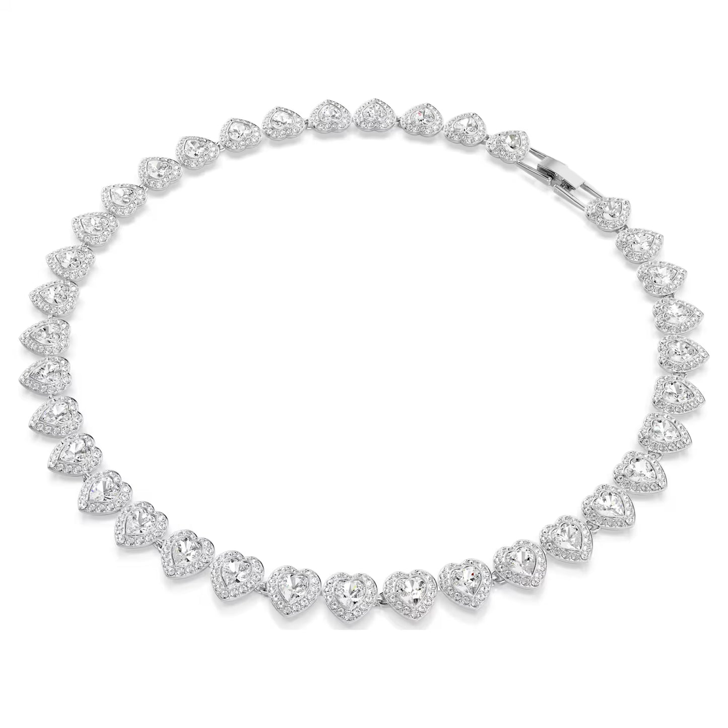 Ariana Grande x Swarovski Tennis necklace, Mixed cuts, Heart, White, Rhodium plated