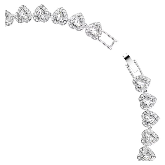 Ariana Grande x Swarovski Tennis necklace, Mixed cuts, Heart, White, Rhodium plated
