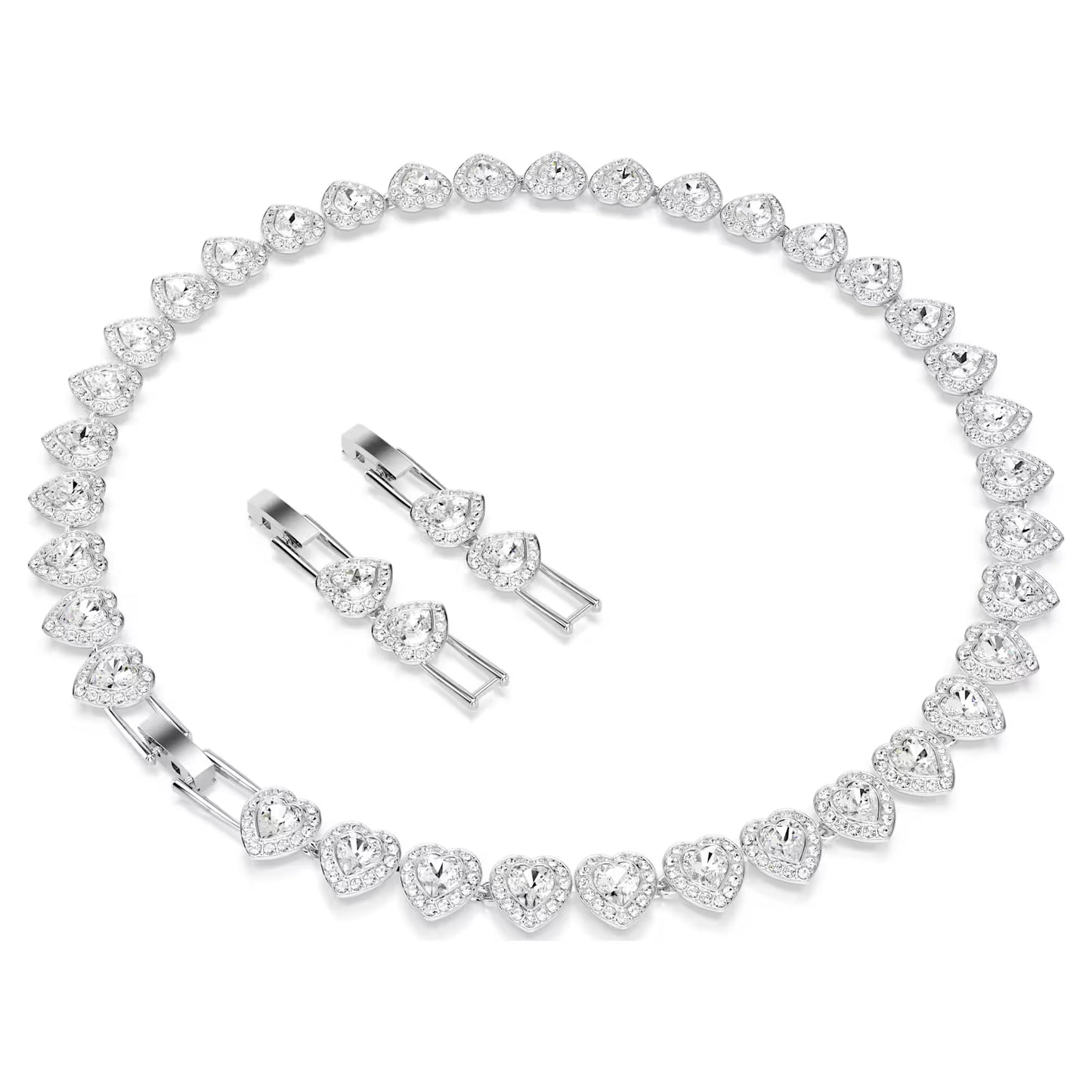 Ariana Grande x Swarovski Tennis necklace, Mixed cuts, Heart, White, Rhodium plated