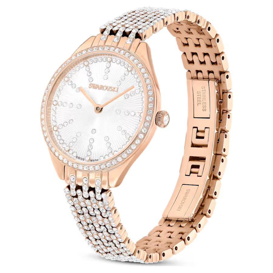 Attract watch, Swiss Made, Metal bracelet, Rose gold tone, Rose gold-tone finish