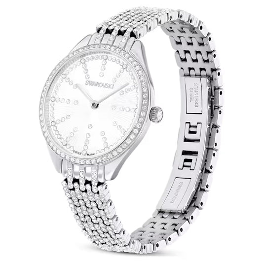 Attract watch, Swiss Made, Metal bracelet, Silver tone, Stainless steel