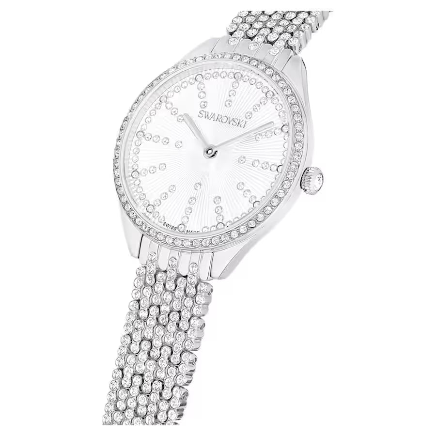 Attract watch, Swiss Made, Metal bracelet, Silver tone, Stainless steel