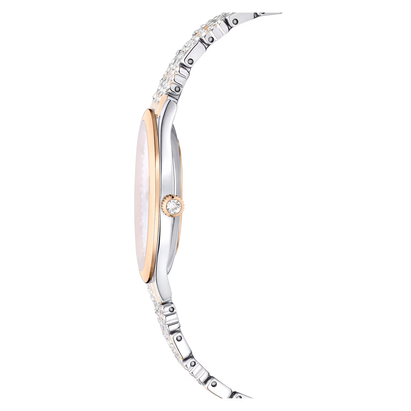 Attract watch, Swiss Made, Pavé, Crystal bracelet, Rose gold tone, Mixed metal finish