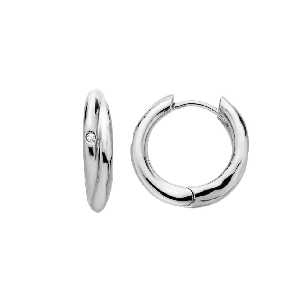 Aura Silver Hoop Earrings