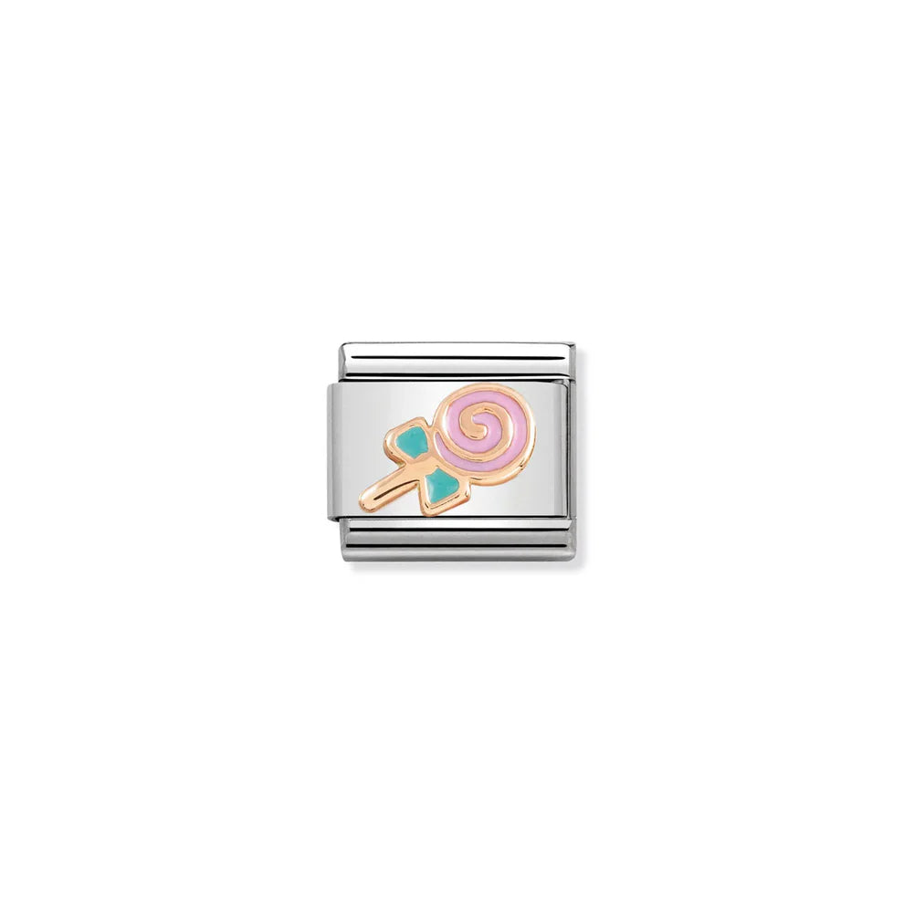 Classic Rose Gold and Enamel Lollipop Charm