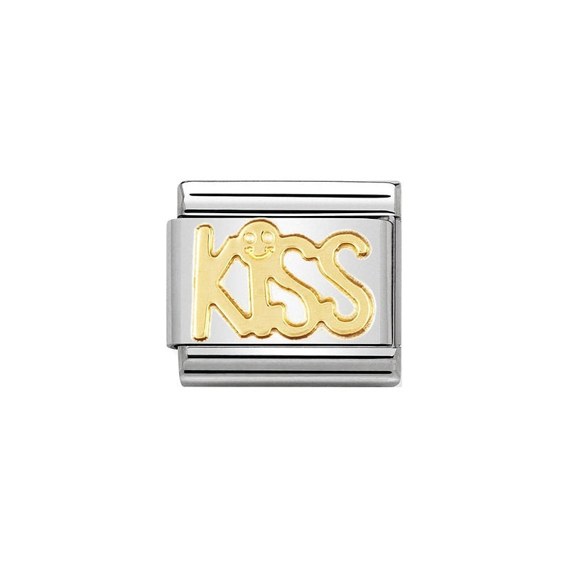 Classic Gold Kiss Writing Charm