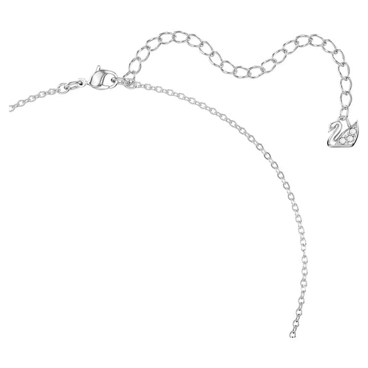 Bella V pendant, Round cut, Blue, Rhodium