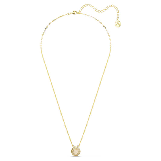 Bella V pendant, Round cut, Gold tone