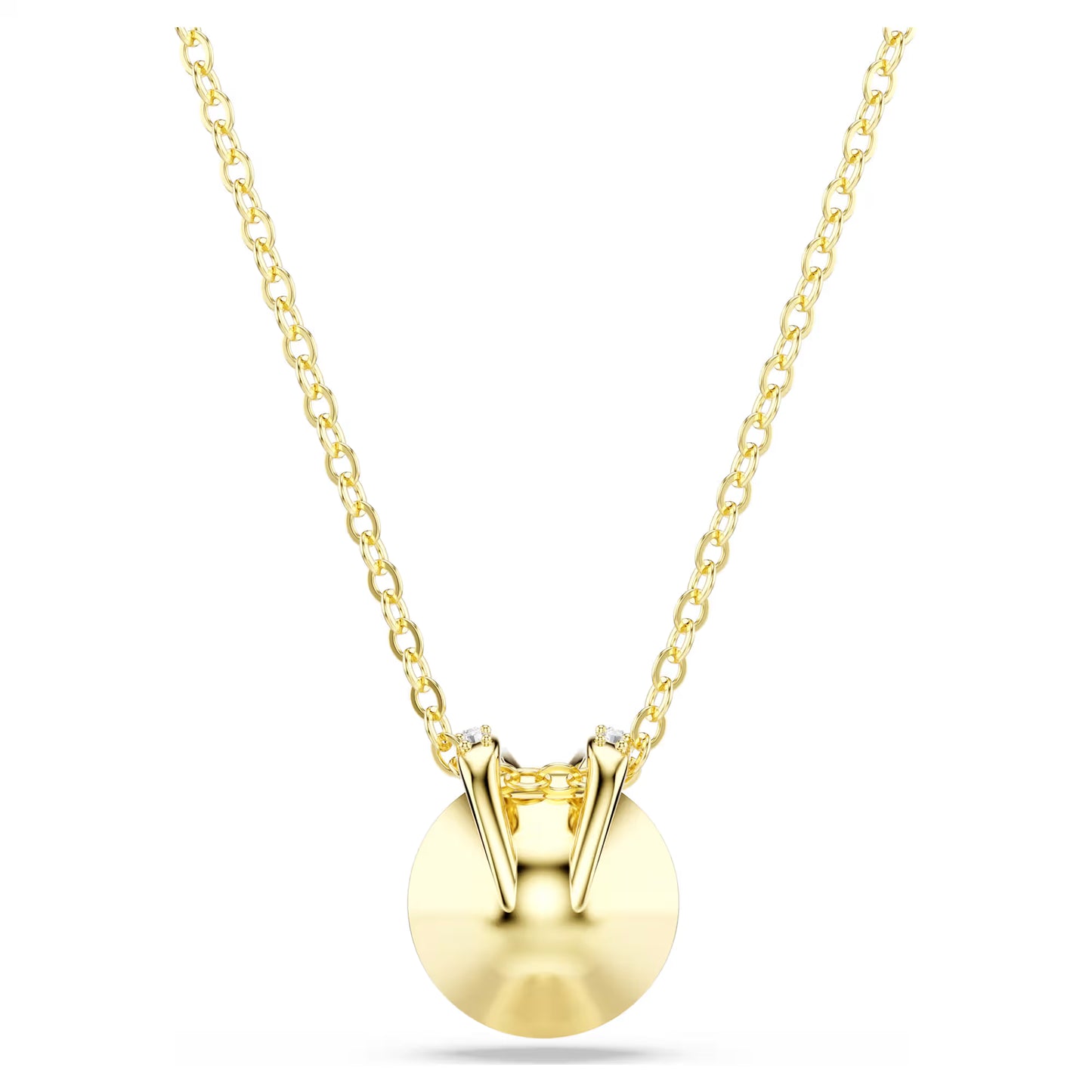 Bella V pendant, Round cut, Gold tone