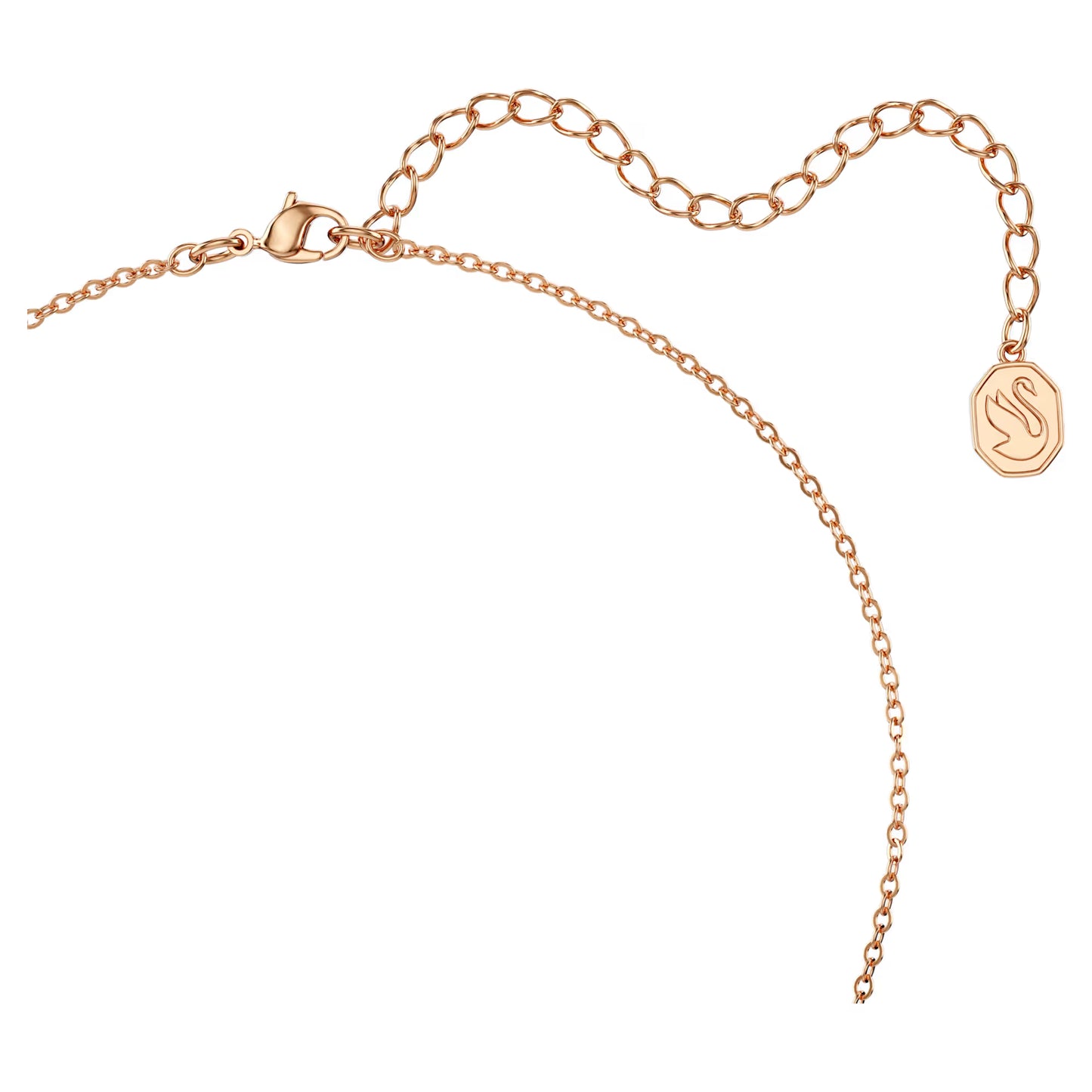 Bella V pendant, Round cut, Pink, Rose gold-tone