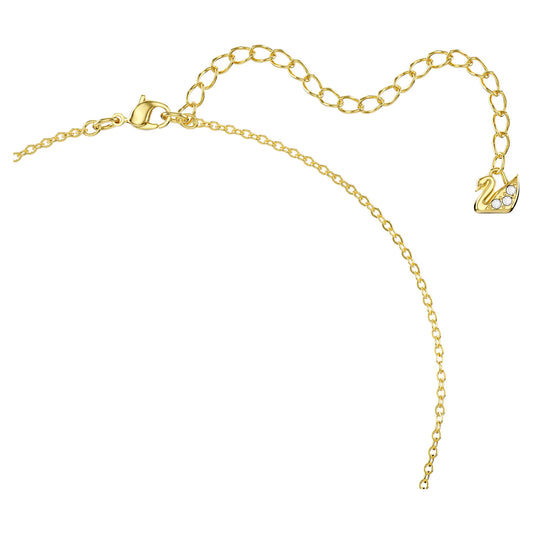Bella V pendant, Round cut, Red, Gold-tone