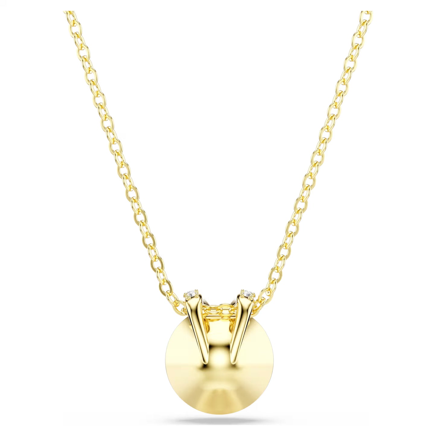 Bella V pendant, Round cut, Red, Gold-tone
