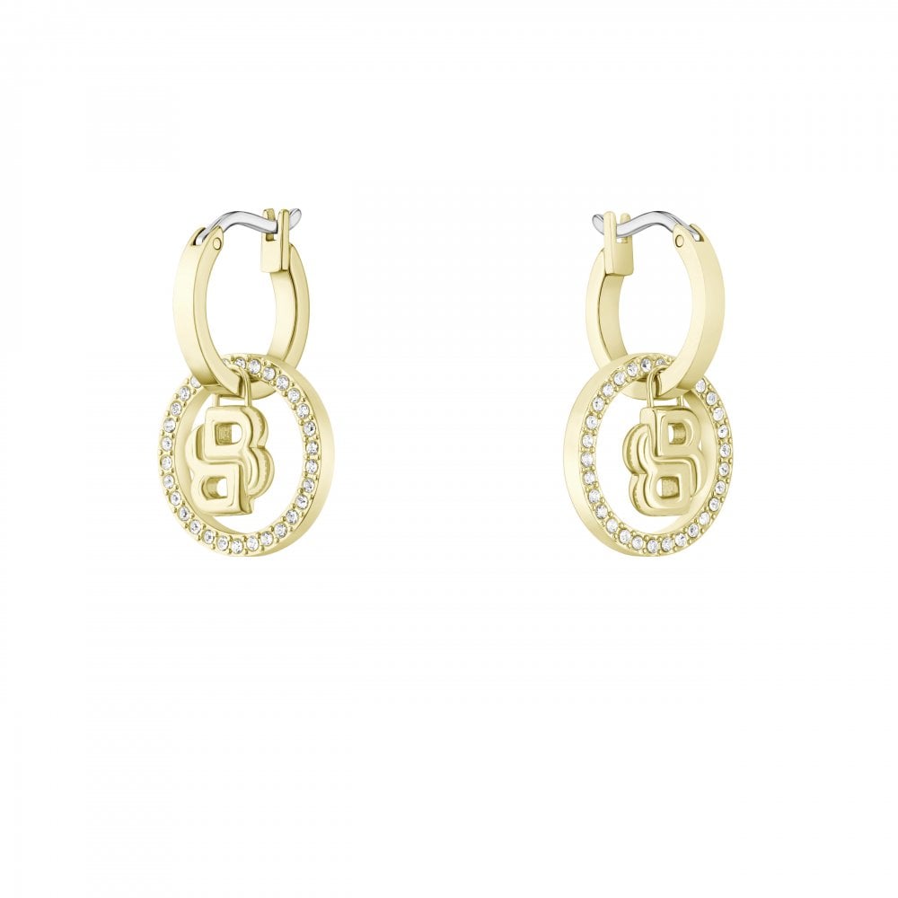 Gold-Tone Earrings with Double B Monogram Charm