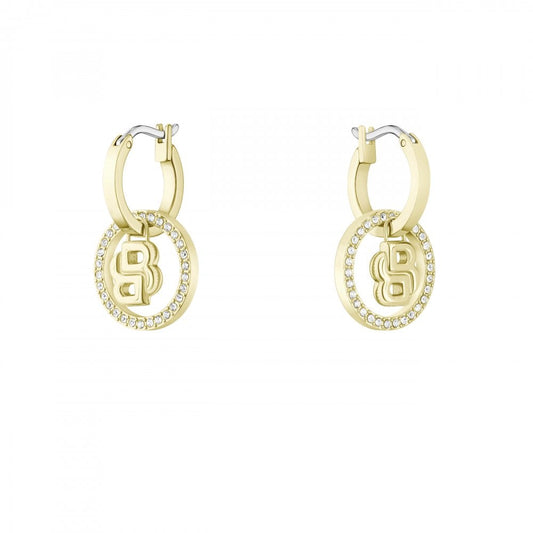 Gold-Tone Earrings with Double B Monogram Charm