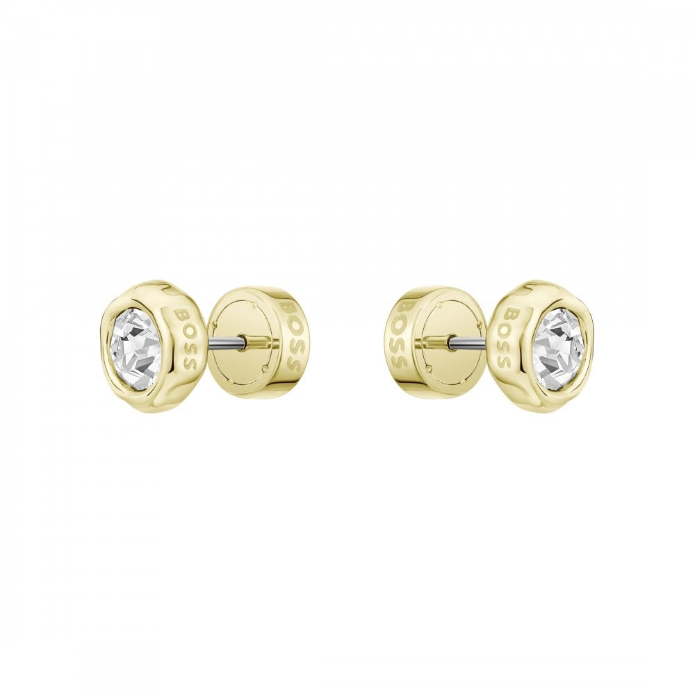 Kassy Precious Gold Plated Stone Set Stud Earrings