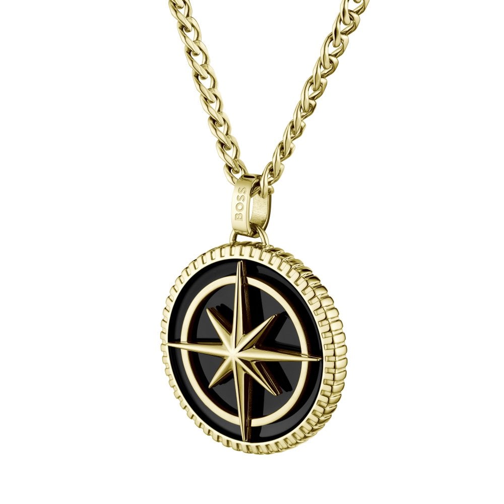North Star Black & Gold Plated Necklace