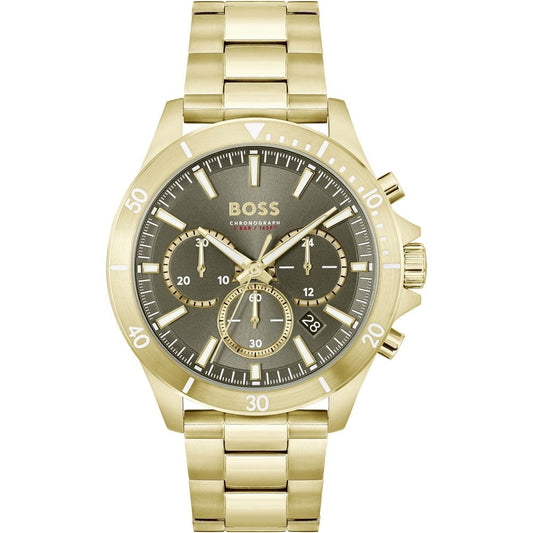 Troper 44mm Gold Steel Chronograph Watch