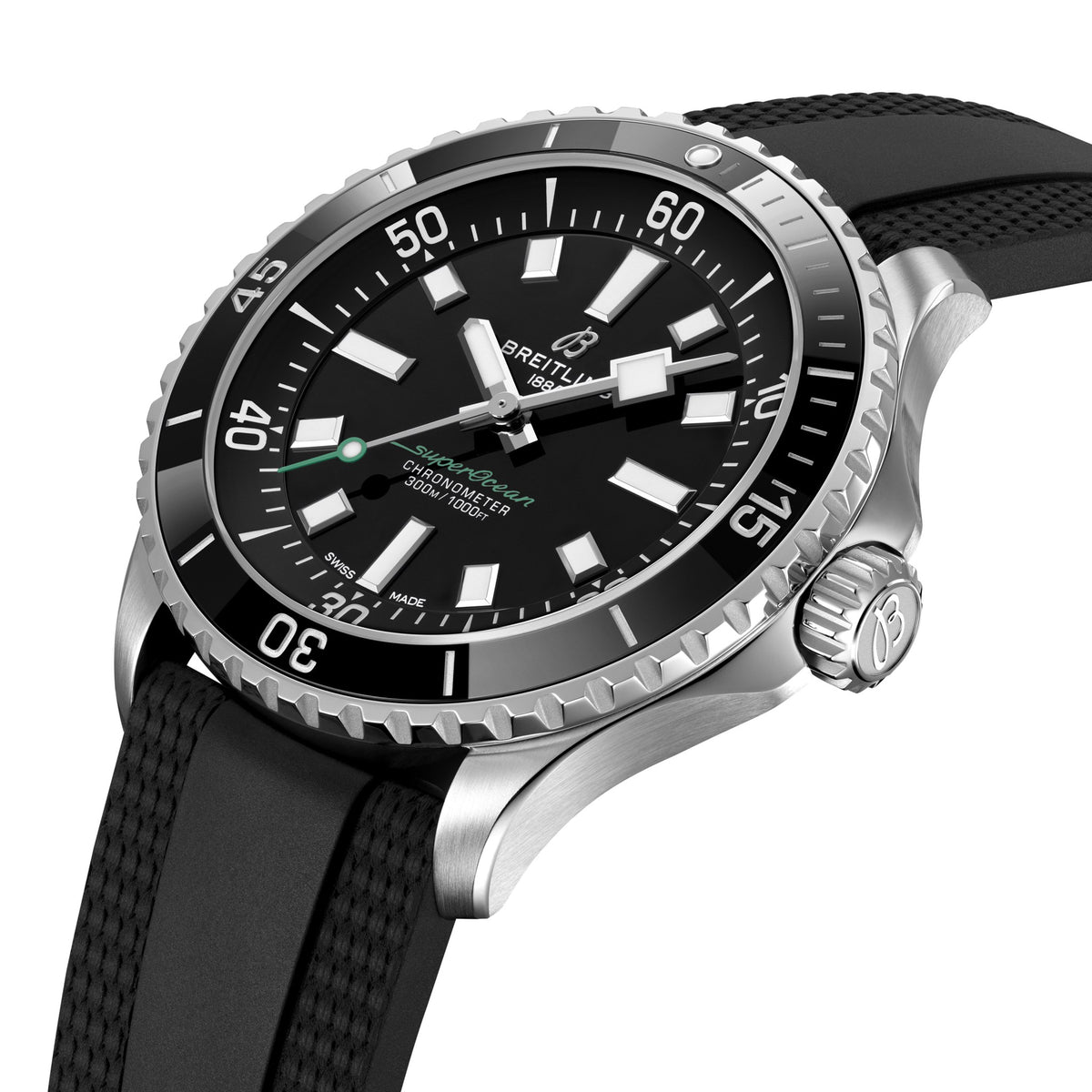 Breitling Superocean Automatic 42 UK Edition Black Rubber Strap