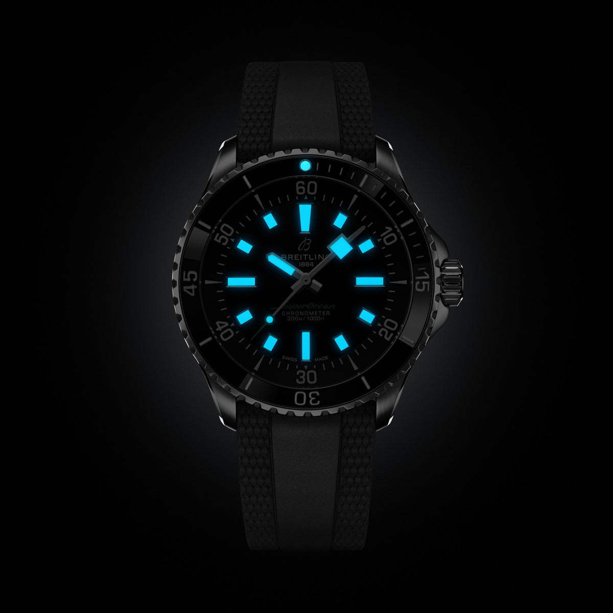Breitling Superocean Automatic 42 UK Edition Black Rubber Strap