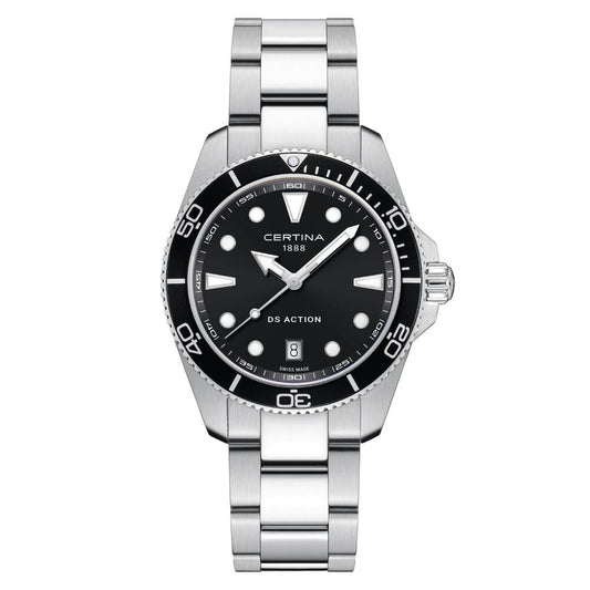 Certina DS Action 40mm Black Dial Stainless Steel Bracelet Watch
