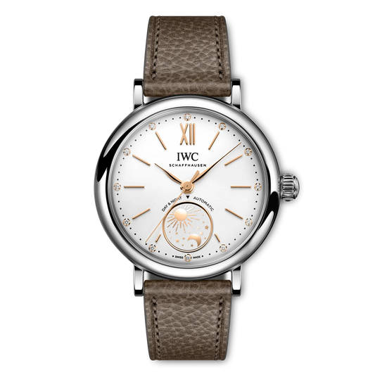 Portofino Automatic Day & Night 34mm Leather Strap Watch