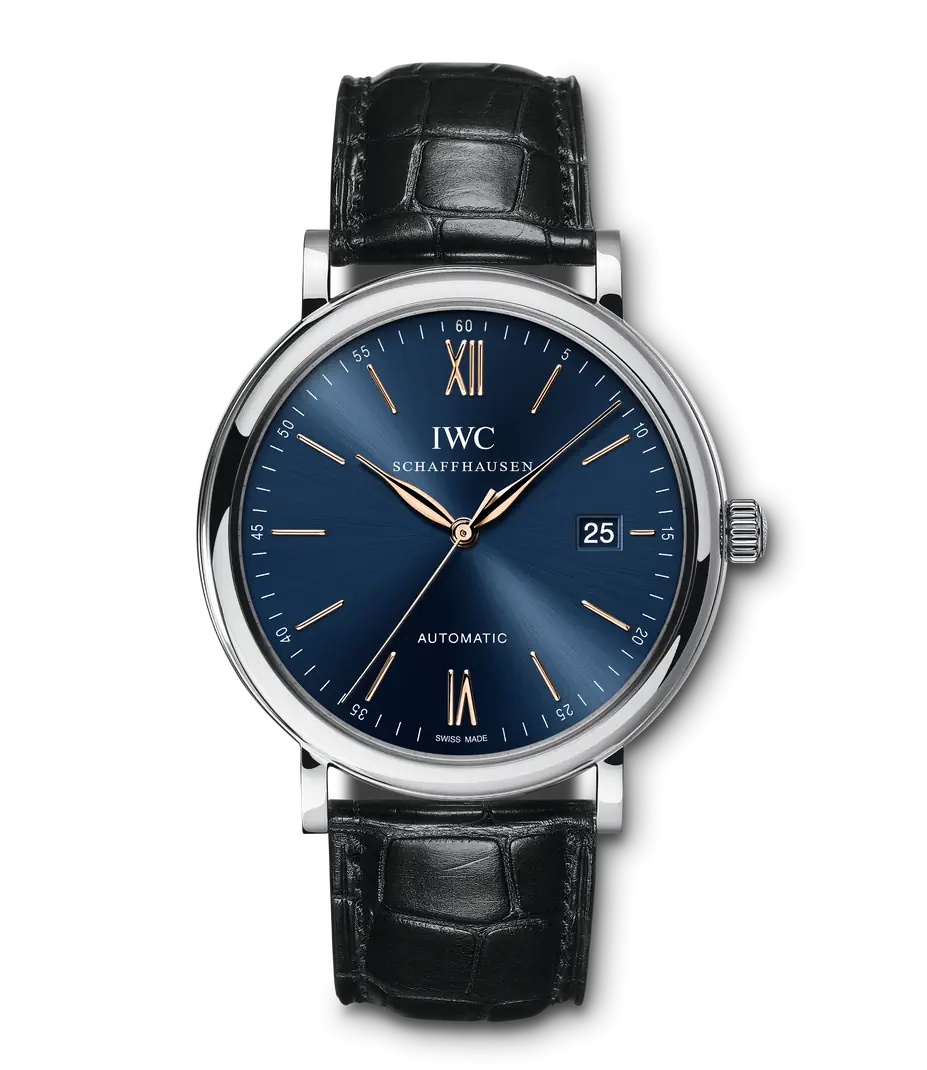 Portofino 40mm Leather Strap Watch