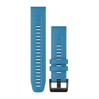 Garmin QuickFit 22 Watch Bands - Cirrus Blue & Black Stainless Steel Hardware
