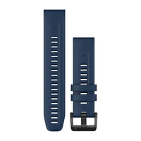 Garmin QuickFit 22 Watch Bands - Captain Blue & Black Stainless Steel Hardware
