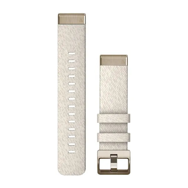 Garmin QuickFit 20 Watch Bands - Cream Heathered Nylon, Cream Gold Hardware