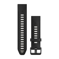 Garmin QuickFit 20 Watch Bands - Black/Pebble Gray Silicone