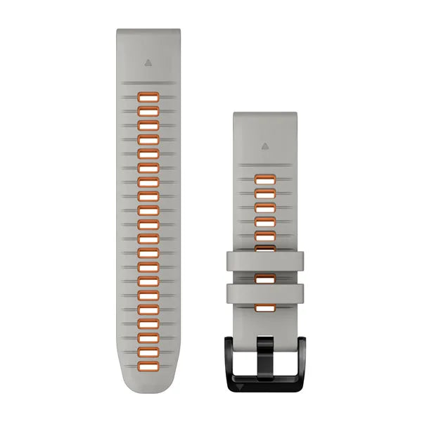 Garmin QuickFit 22 Watch Bands - Fog Grey/Ember Orange Silicone