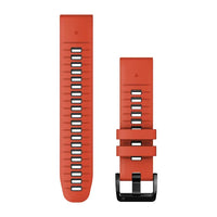 Garmin QuickFit 22 Watch Bands - Flame Red/Graphite Silicone