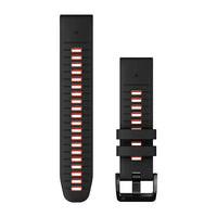 Garmin QuickFit 26 Watch Bands - Black/Flame Red Silicone