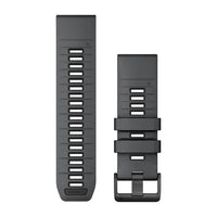 Garmin QuickFit 26 Watch Bands - Slate Grey/Black Silicone