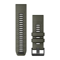 Garmin QuickFit 26 Watch Bands - Olive Drab/Black Silicone