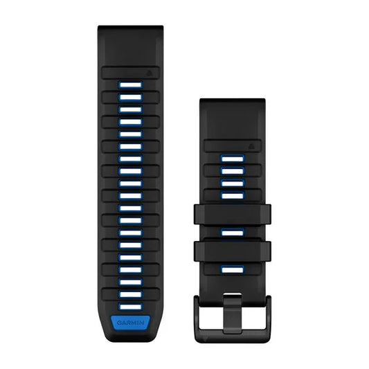 Garmin QuickFit 26 Watch Bands - Black/Pilot Blue Silicone