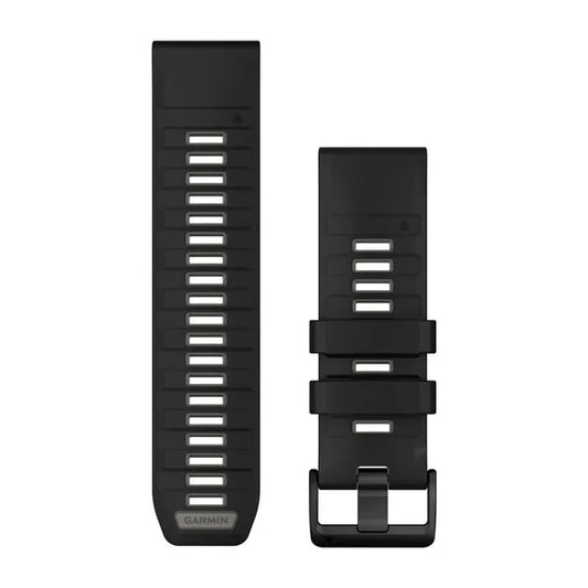 Garmin QuickFit 26 Watch Bands - Black/Pebble Gray Silicone