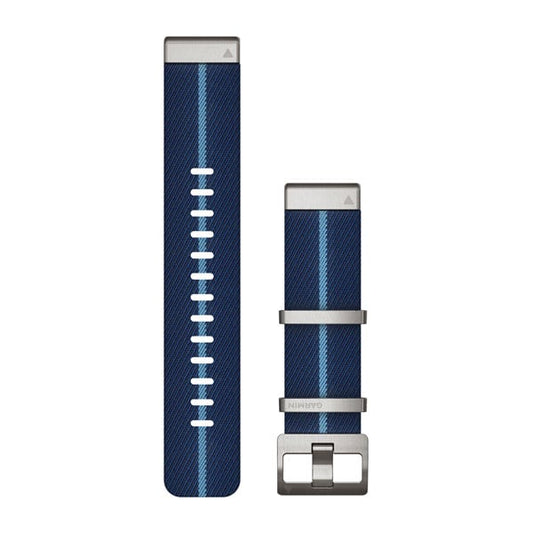 Garmin QuickFit 22 Watch Bands - Striped Jacquard-Weave Nylon Strap, Indigo